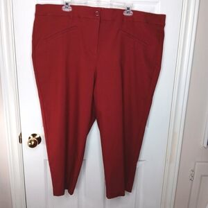 TNL Mode Plus Size 26 Red Capri Pants Cropped Summer Capris Stretch